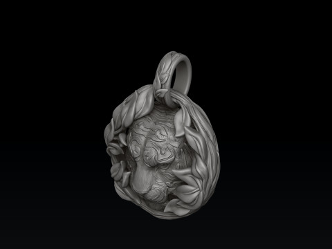 Tiger In Nature Pendant 3D print model 3D Print Model