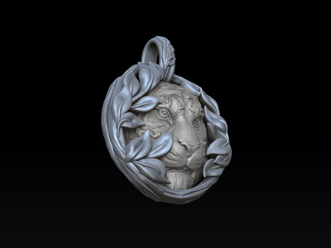 Tiger In Nature Pendant 3D print model 3D Print Model