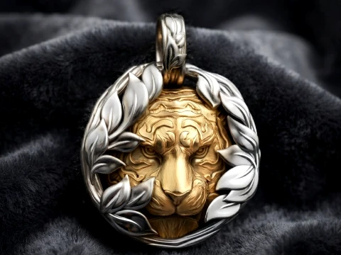 Tiger In Nature Pendant 3D print model 3D Print Model