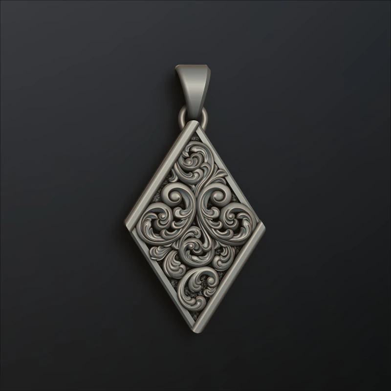 装飾用バロックペンダント 3D プリントモデル 3Dプリントモデル .c4d .max .obj .3ds .fbx .stl .blend