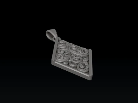 装飾用バロックペンダント 3D プリントモデル 3Dプリントモデル