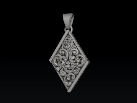 装飾用バロックペンダント 3D プリントモデル 3Dプリントモデル