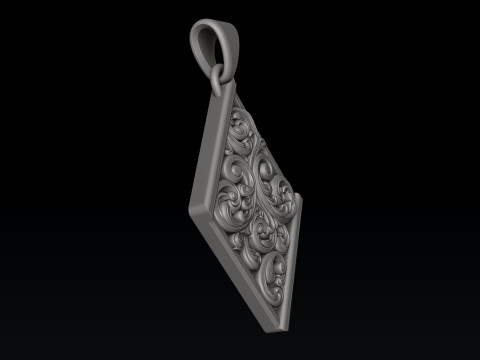 Ornamental Baroque Pendant Ring Collection 3D print model 3Dプリントモデル