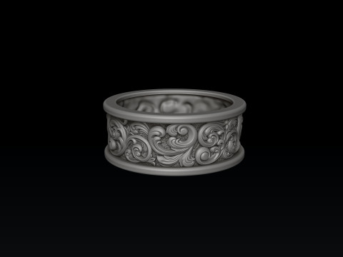 Ornamental Baroque Pendant Ring Collection 3D print model 3Dプリントモデル