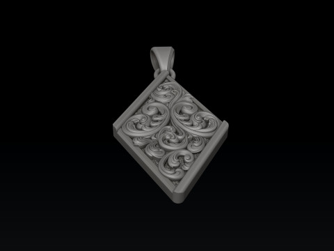 Ornamental Baroque Pendant Ring Collection 3D print model 3Dプリントモデル