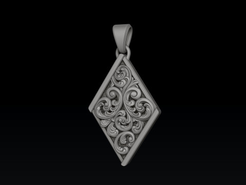 Ornamental Baroque Pendant Ring Collection 3D print model 3Dプリントモデル