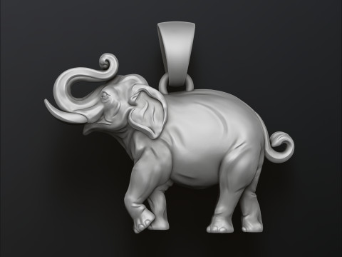 Elephant Pendant 3D print model 3Dプリントモデル