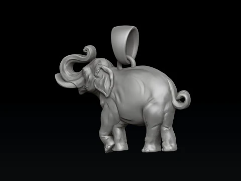 Elephant Pendant 3D print model 3D Print Model