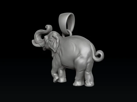 Elephant Pendant 3D print model 3D Print Model