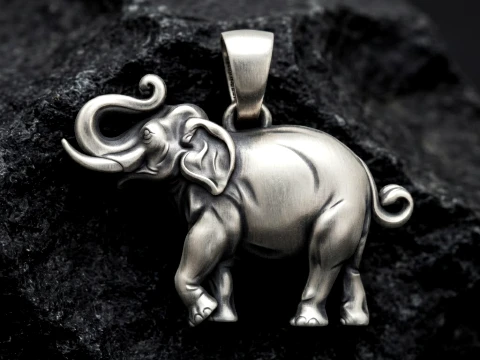 Elephant Pendant 3D print model 3D Print Model