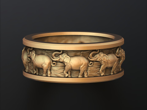 Elephant Ring 3D print model Modello di stampa 3D