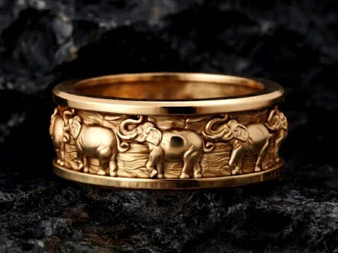 Modello di stampa 3D dell'anello dell'elefante Modello di stampa 3D