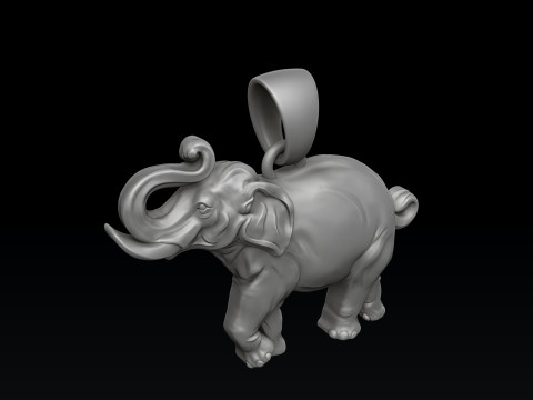 Elephant Pendant Ring Collection 3D print model 3Dプリントモデル