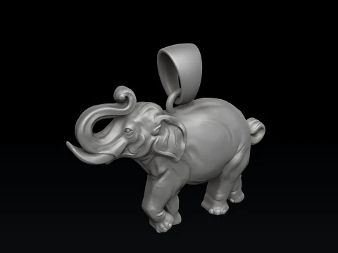 エレファントペンダントリングコレクション3Dプリントモデル 3Dプリントモデル