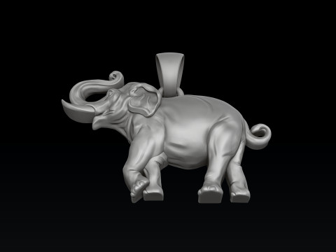 Elephant Pendant Ring Collection 3D print model 3Dプリントモデル