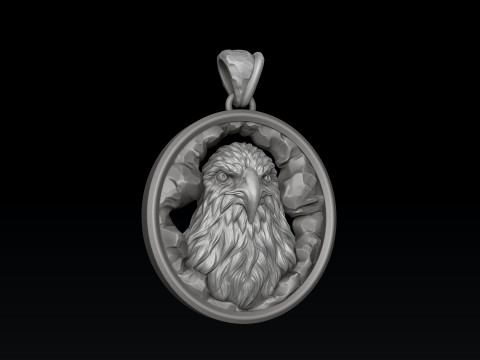 Eagle In Cave Pendant 3D print model 3Dプリントモデル