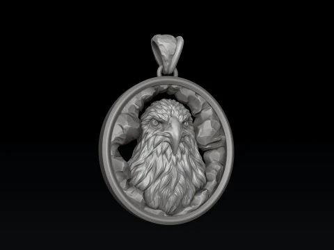 Eagle In Cave Pendant 3D print model 3D Print Model