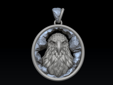 Eagle In Cave Pendant 3D print model 3Dプリントモデル