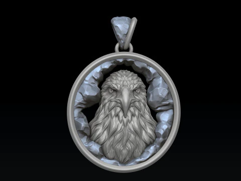 Eagle In Cave Pendant 3D print model 3D Print Model