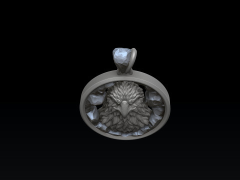 Eagle In Cave Pendant 3D print model 3Dプリントモデル