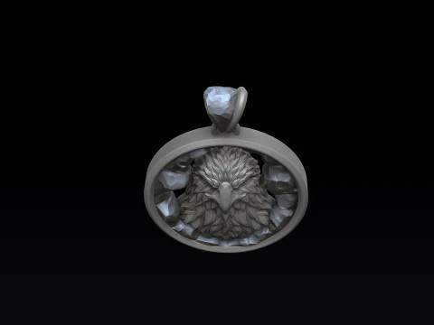 Eagle In Cave Pendant 3D print model 3D Print Model