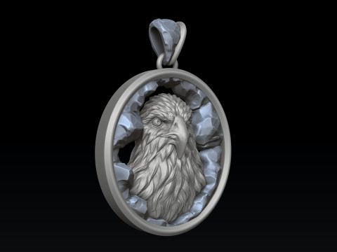 Eagle In Cave Pendant 3D print model 3Dプリントモデル