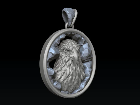 Eagle In Cave Pendant 3D print model 3D Print Model