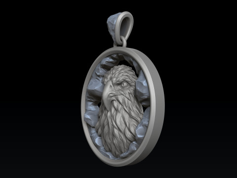 Eagle In Cave Pendant 3D print model 3Dプリントモデル