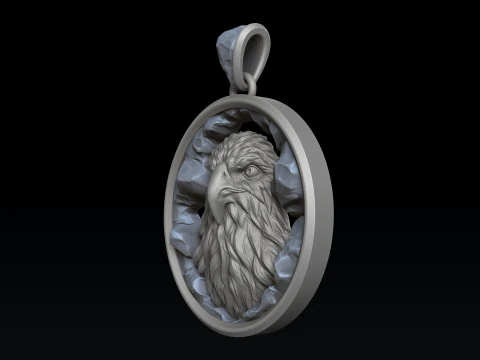 Eagle In Cave Pendant 3D print model 3D Print Model