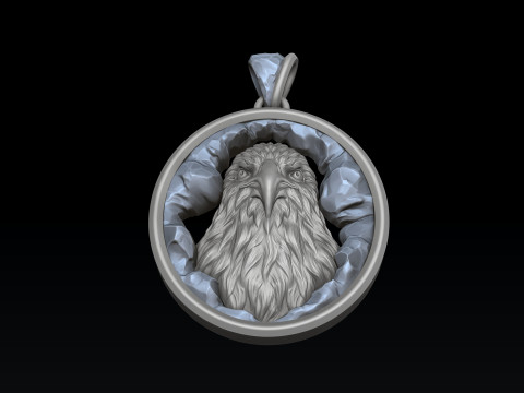Eagle In Cave Pendant 3D print model 3Dプリントモデル