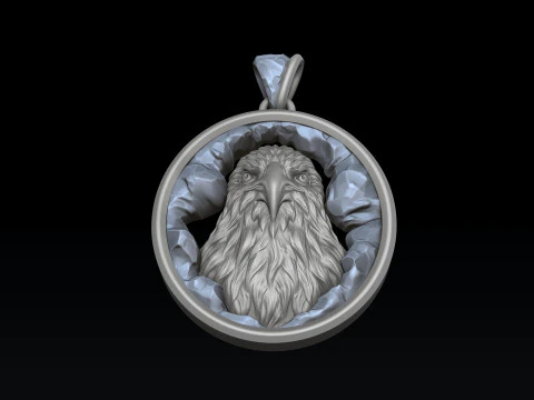 Eagle In Cave Pendant 3D print model 3D Print Model
