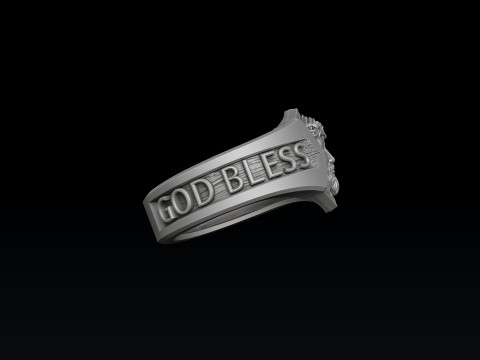 Jesus Head Cross Ring 3D print model 3Dプリントモデル