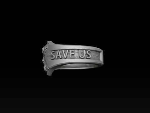 Jesus Head Cross Ring 3D print model 3Dプリントモデル