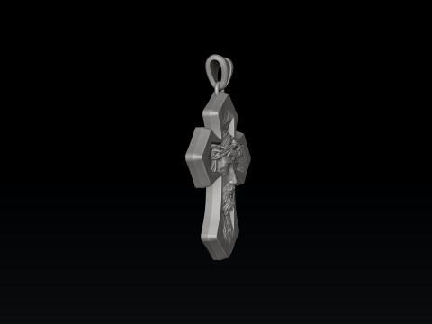 Jesus Head Cross Ring Pendant Set 3D print model 3Dプリントモデル