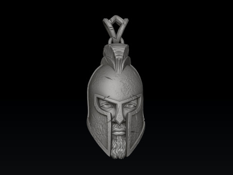 Warrior Helmet Pendant V2 3D print model 3Dプリントモデル