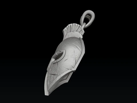 Pingente de capacete de guerreiro V2 Modelo de impress&atilde;o 3D Modelo de Impressão 3D