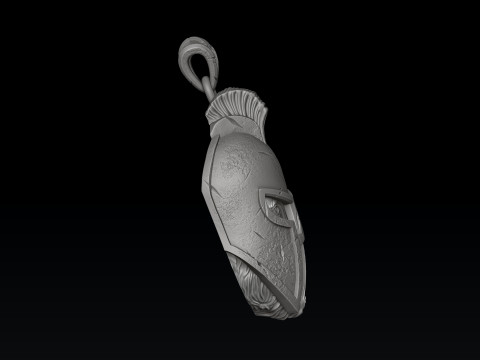 Warrior Helmet Pendant V2 3D print model 3Dプリントモデル