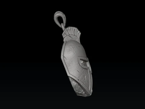 Pingente de capacete de guerreiro V2 Modelo de impress&atilde;o 3D Modelo de Impressão 3D