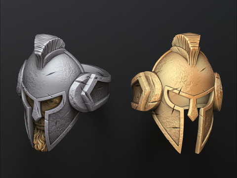Warrior Helmet Ring V2 3D print model 3Dプリントモデル
