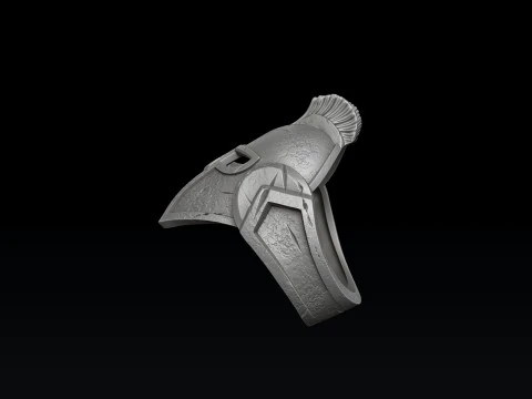 Warrior Helmet Ring V2 3D print model 3D Print Model