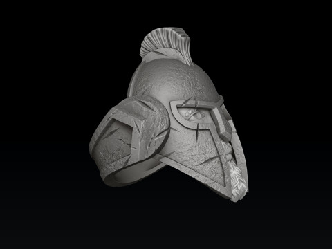 Warrior Helmet Ring V2 3D print model 3D Принт Модель