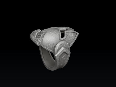 Warrior Helmet Ring V2 3D print model 3D Принт Модель