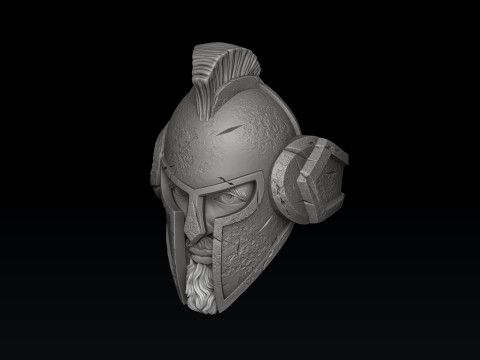 Warrior Helmet Ring V2 3D print model 3D Принт Модель