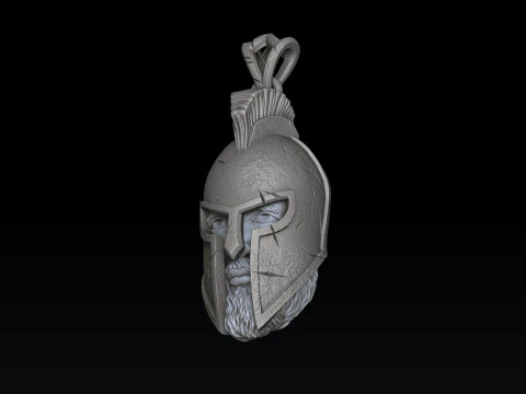 Warrior Helmet Pendant Ring V2 Collection 3D print model 3D Print Model