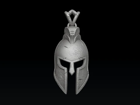 Warrior Helmet Pendant Ring V2 Collection 3D print model 3D Print Model