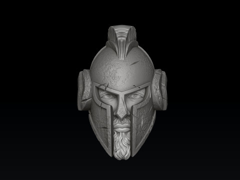 Warrior Helmet Pendant Ring V2 Collection 3D print model 3D Baskı Modeli