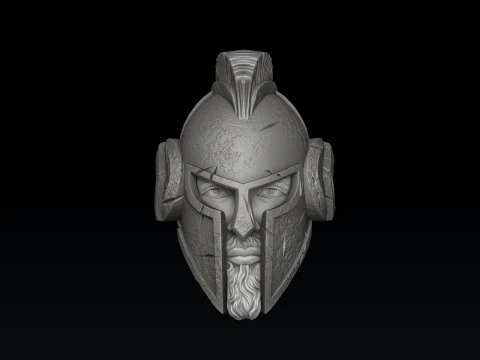 Warrior Helmet Pendant Ring V2 Collection 3D print model 3D Print Model