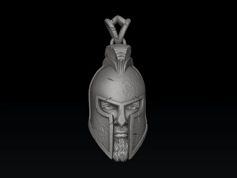 Warrior Helmet Pendant Ring V2 Collection 3D print model 3D Print Model