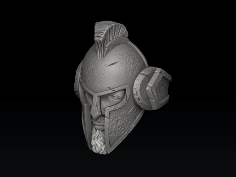Warrior Helmet Pendant Ring V2 Collection 3D print model 3D Print Model