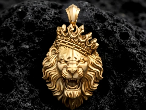 Ta&ccedil;lı Aslan V2 Kolye 3D baskı modeli 3D Baskı Modeli